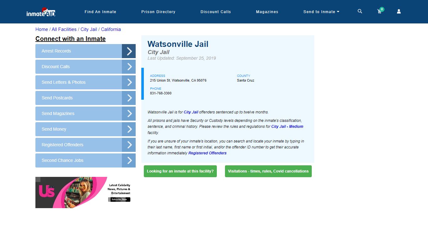 Watsonville Jail | Inmate Locator